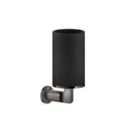 Portavasos Gessi Inciso para montaje en pared, con vaso fijo negro mate, 58508706, Color: PVD negro metálico