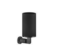 Portavasos Gessi Inciso para montaje en pared, con vaso fijo negro mate, 58508707, Color: Metal negro cepillado PVD