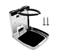 Portavasos plegable de acero inoxidable 304 ajustable con agarre a prueba de golpes para tazas de hasta 9,9 cm, ideal para barco, caravana, coche, camión y carrito de golf, color plateado