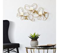 Mauro Ferretti. Soportevertientes de pared, modelo "Farfalle", 3 luces, color dorado, dimensiones: 61x12x34 cm