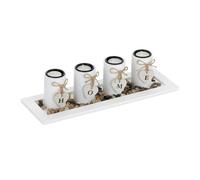 Portavelas bandeja centro de mesa candeleros vintage 4 velas MDF set de velas