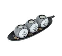 Portavelas bandeja centro de mesa moderno candelero elegante MDF 660 g 3 velas