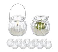 Portavelas cristal recipientes decorativos candelabros colgantes 12 unidades