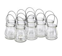 Portavelas de cristal soporte para velas candelabros colgantes 18 cm 24 unidades