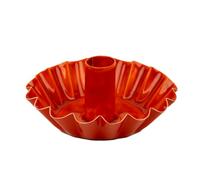 Portavelas de Metal Naranja Festoneado, Hecho a Mano en la India con Acabado esmaltado, Elegante decoración de Mesa, Uso versátil para Ambiente de Cena y Estilo de Mantel Durante Todo el año