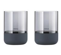 Portavelas para velas de té CALMA 9 cm, juego de 2 piezas, humo, hormigón, Blomus