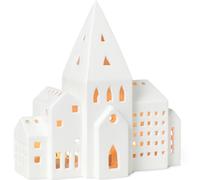 Portavelas para velas de té URBANIA CITY, casita, blanco, Kähler