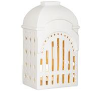 Portavelas para velas de té URBANIA TIVOLI ENTRANCE, casita, blanco, Kähler