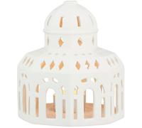 Portavelas para velas de té URBANIA TIVOLI GLASSALEN, casita, blanco, Kähler