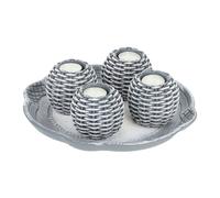 Portavelas Set 4 candeleros con bandeja Centro de mesa Decoración salón Velas