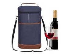 portavino, térmica porta 2 botellas con asas | Contenedor portavino reutilizable, para al aire libre, viajes, , playa, trabajo, almuerzos, excursiones, senderismo, camping, picnic