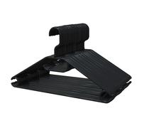 PORTENTUM Perchas de Plástico Reciclado 100%, Set de 30, Negro. para Todo Tipo de Ropa, Gancho Giratorio 360º, Ahorra Espacio, Soporte para Accesorios, Ganchos para Vestidos y Blusas, Made in Spain