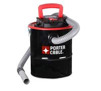 Porter-Cable HP Aspirador de cenizas de succión fuerte para chimeneas, estufas de leña, fogatas y estufas de pellets, negro