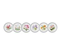 Portmeirion Exotic Botanic Garden - Plato llano de 10.5 pulgadas, juego de 6, motivos surtidos, loza fina, apto para lavavajillas, microondas y horno, fabricado en Inglaterra