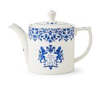 Portmeirion Home & Gifts KCC00600 Spode King Charles III - Tetera de coronación (1,1 l), diseño azul y blanco