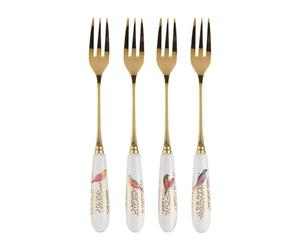 Portmeirion Home & Gifts Sara Miller Chelsea Collection SMC1102-XG - Tenedor (15 cm), Color Dorado y Blanco