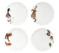 Portmeirion Home & Gifts Wrendale Coupe - Plato (26,7 cm, 4 unidades), color blanco