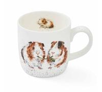 Portmeirion Home & Gifts Wrendale Lettuce be Friends (conejillo de indias) Taza individual, porcelana de hueso, multicolor, 1 unidad (paquete de 1)