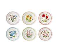 Portmeirion Juego de platos surtidos de jardín botánico, 6 piezas de vajilla floral (26,7 cm), platos de cerámica fina para comidas diarias y entretenimiento elegante