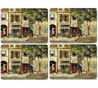 Portmeirion Pimpernel - Manteles Individuales, diseño de Escena parisina, Madera, Multicolor, Juego de 4