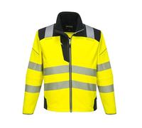 Portwest Chaqueta softshell PW3 T402 Alta visibilidad 2 bolsillos con cremallera XXL Amarillo/Negro