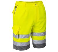Portwest Bermudas E043YGYM Alta visibilidad Polialgodón Amarillo/Gris Talla M