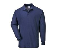 Portwest Polo de manga larga Genoa, Marino, Talla L, B212NARL
