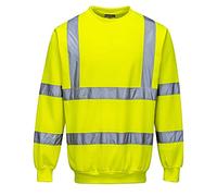 Portwest B303 Sudadera Reflectante Cinta en Patrón Bio Motion Manga Larga | Amarillo, 2XL, EN ISO 20471 Clase 3, Tejido Clasificado UPF 40+, Corte Estándar, Unisex, Borde Ribeteado, Ligero, 35% Algodón