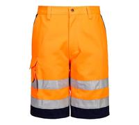 Portwest Bermudas De Alta Visibilidad De Polialgodón, Tamaño: XXL, Color: Naranja/Marino, E043ONRXXL