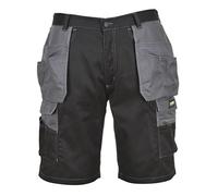 Portwest Bermudas Granite Holster, Tamaño: S, Color: Negro/Gris, KS18BZRS