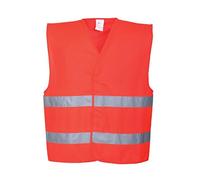 Portwest Chaleco C474RERS/M Con Dos Bandas Rojo Talla S/M