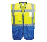 Portwest - Chaleco Executive Warsaw - Amarillo/Azulina - Talla M - C476YRBM