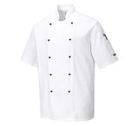 Portwest C734 Chaqueta de Chef para Hombres Manga Corta Duradero Hostelería