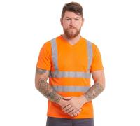 Portwest Camiseta De Manga Corta Cuello Pico Hi-Vis De Algodón
