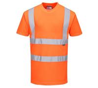 Portwest Camiseta Hi-Vis S/S de tejido de punto color naranja y cintas reflectantes RIS 3279 RT23