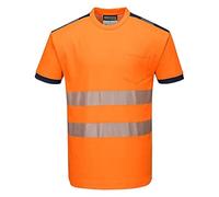 Portwest Camiseta M/C De Alta Visibilidad Pw3, Tamaño: 4XL, Color: Naranja/Negro, T181OBR4XL