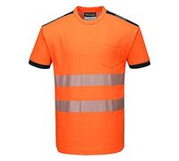Portwest Camiseta M/C De Alta Visibilidad Pw3, Tamaño: M, Color: Naranja/Negro, T181OBRM