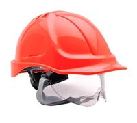 Portwest Casco Endurance Con Visor, Color: Rojo, PW55RER
