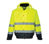 Portwest Cazadora Bicolor De Alta Visibilidad, Tamaño: XXL, Color: Amarillo/Marino, S266YNRXXL