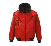 Portwest Cazadora Pilot, Tamaño: 5XL, Color: Rojo, PJ10RER5XL