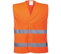 Portwest Chaleco Con Dos Bandas, Tamaño: L/XL, Color: Naranja, C474ORRL/XL (Paquete de 2)