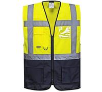Portwest - Chaleco de Alta Visibilidad para Adultos Unisex (Mediana (M)) (Amarillo, Marino)