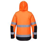 Portwest Chaqueta 3 En 1 Pro Hi-Vis, Tamaño: M, Color: Naranja/Negro, C469OBRM