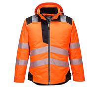 Portwest Chaqueta De Invierno De Alta Visibilidad Pw3 , Tamaño: 4XL, Color: Naranja/Negro, T400OBR4XL