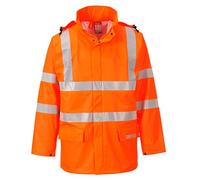 Portwest Chubasquero Alta Visibilidad Sealtex Flame, Tamaño: S, Color: Naranja, FR41ORRS