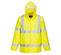 Portwest Chubasquero de alta visibilidad impermeable poliéster y PVC con capucha H440