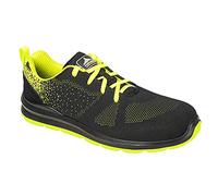 Portwest Deportivo Steelite Aire Trainer S1P, Tamaño: 39, Color: Negro/Verde, FT25BGN39