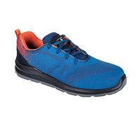 Portwest Deportivo Steelite Aire Trainer S1P, Tamaño: 46, Color: Azul/Naranja, FT25BLO46