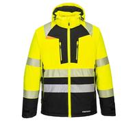 Portwest DX430 - Chaqueta de invierno para hombre, aislante, impermeable, de alta visibilidad, con capucha, reflectante, totalmente forrada, con cremallera, de seguridad, reflectante, color