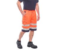 Portwest Bermudas de alta visibilidad E043ONRM Polialgodón Naranja/Marino Talla M